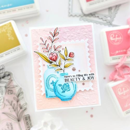 Pinkfresh Studio Keepsakes of the Heart Stamp/die/stencil BUNDLE