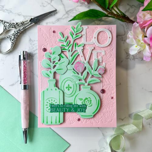 Pinkfresh Studio Keepsakes of the Heart Stamp/die/stencil BUNDLE