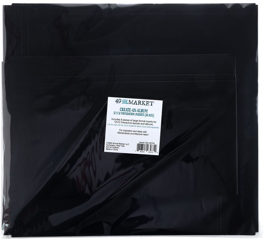 49 And Market Create-An-Album Foundation Inserts 12"X12" Black