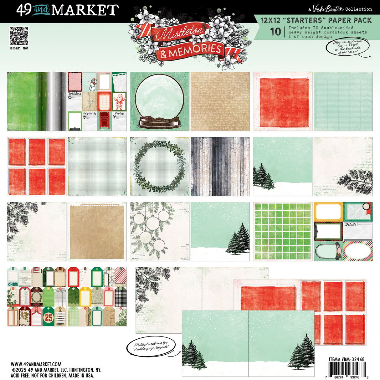 49 And Marekt Starters Collection Pack 12"X12" Mistletoe And Memories