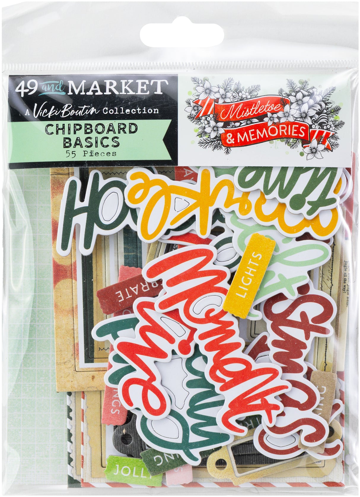 49 And Market Chipboard Set Basics, Mistletoe And Memories