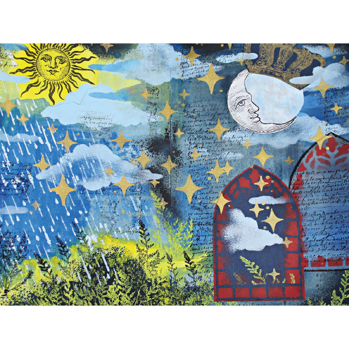 Sizzix Studio A5 Clear Stamp and Stencil Set By Mark Montano Weather Wonder