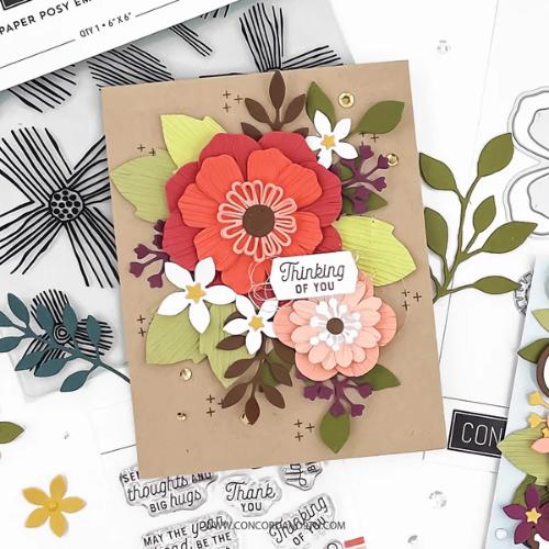 Concord & 9th Paper Posy Stamp Set (3 x 3)