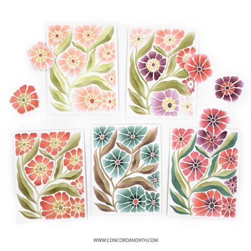 Concord & 9th Petal Print Stencil Pack (4 qty; 4.75 x 6)