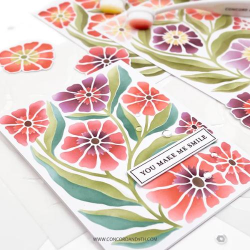 Concord & 9th Petal Print Stencil Pack (4 qty; 4.75 x 6)