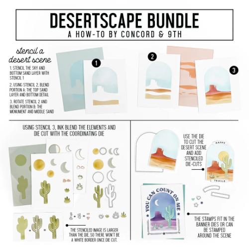 Concord & 9th Desertscape Stencil Pack