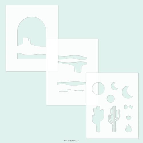 Concord & 9th Desertscape Stencil Pack
