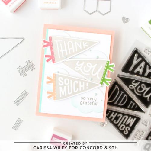 Concord & 9th Pennant Party Stamp and Die Bundle