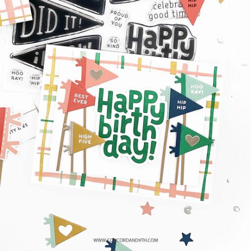 Concord & 9th Pennant Party Stamp and Die Bundle