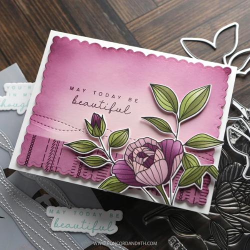 Concord & 9th Long Line Roses Stamp and Die Bundle