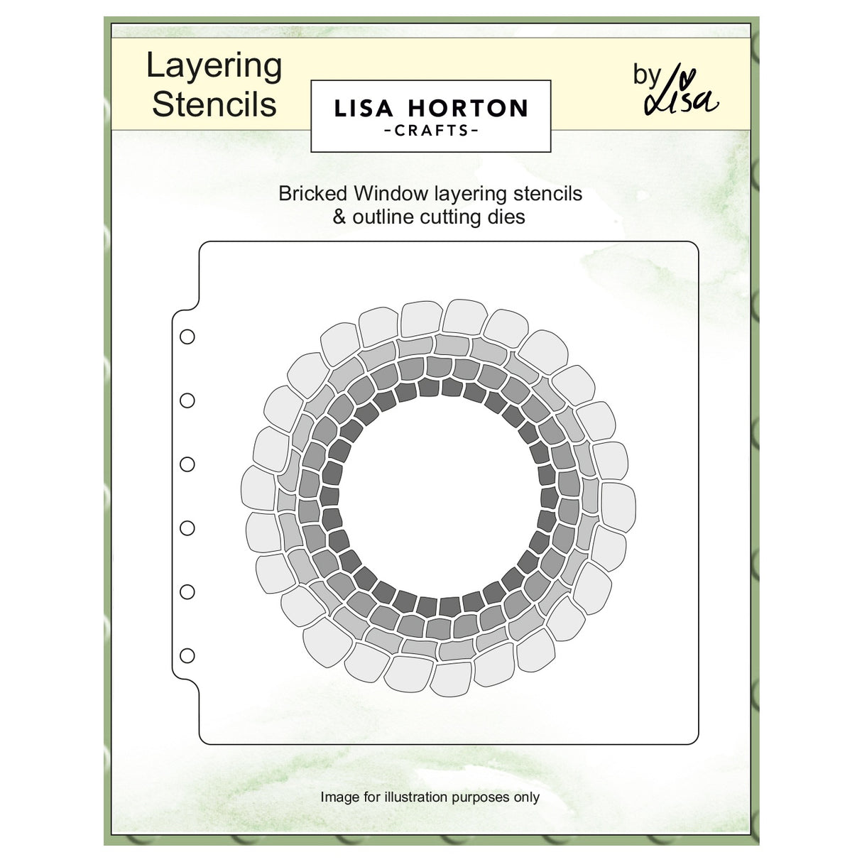 Lisa Horton Crafts Layering Stencil 6"X6" Bricked Window
