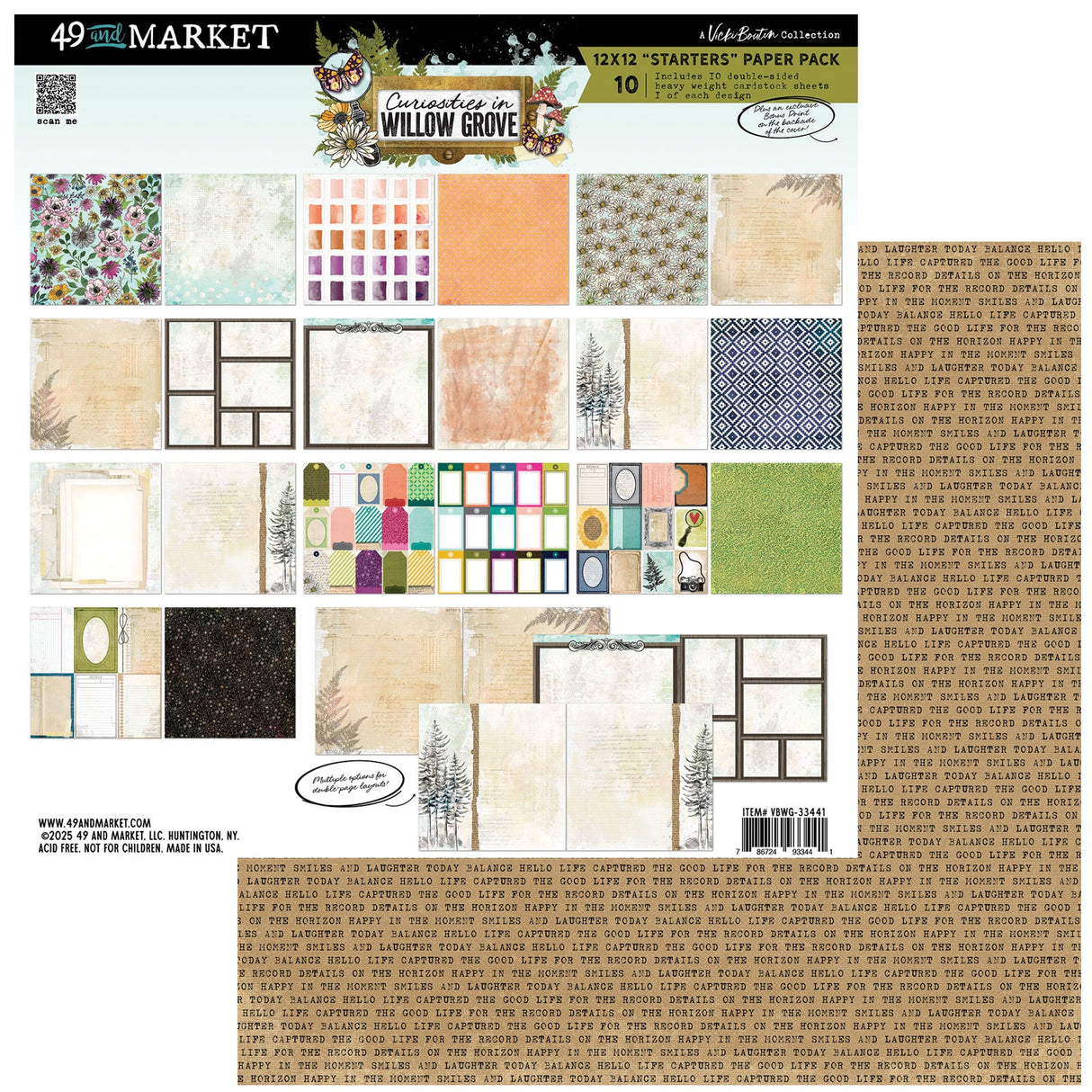 49 And Market Starters Collection Pack 12"X12" Curiosities In Willow Grove