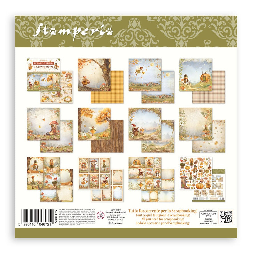 Stamperia Scrapbooking Pad 12"x12" 10/Pkg Whispering Woods