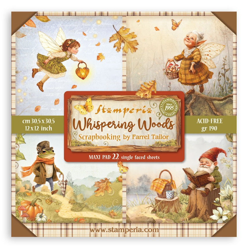 Stamperia Single-Sided Paper Pad 12"x12" 22/Pkg Whispering Woods