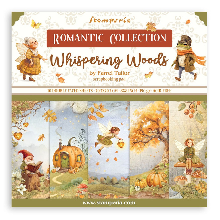 Stamperia Scrapbooking Pad 8"X8" 10/Pkg Whispering Woods
