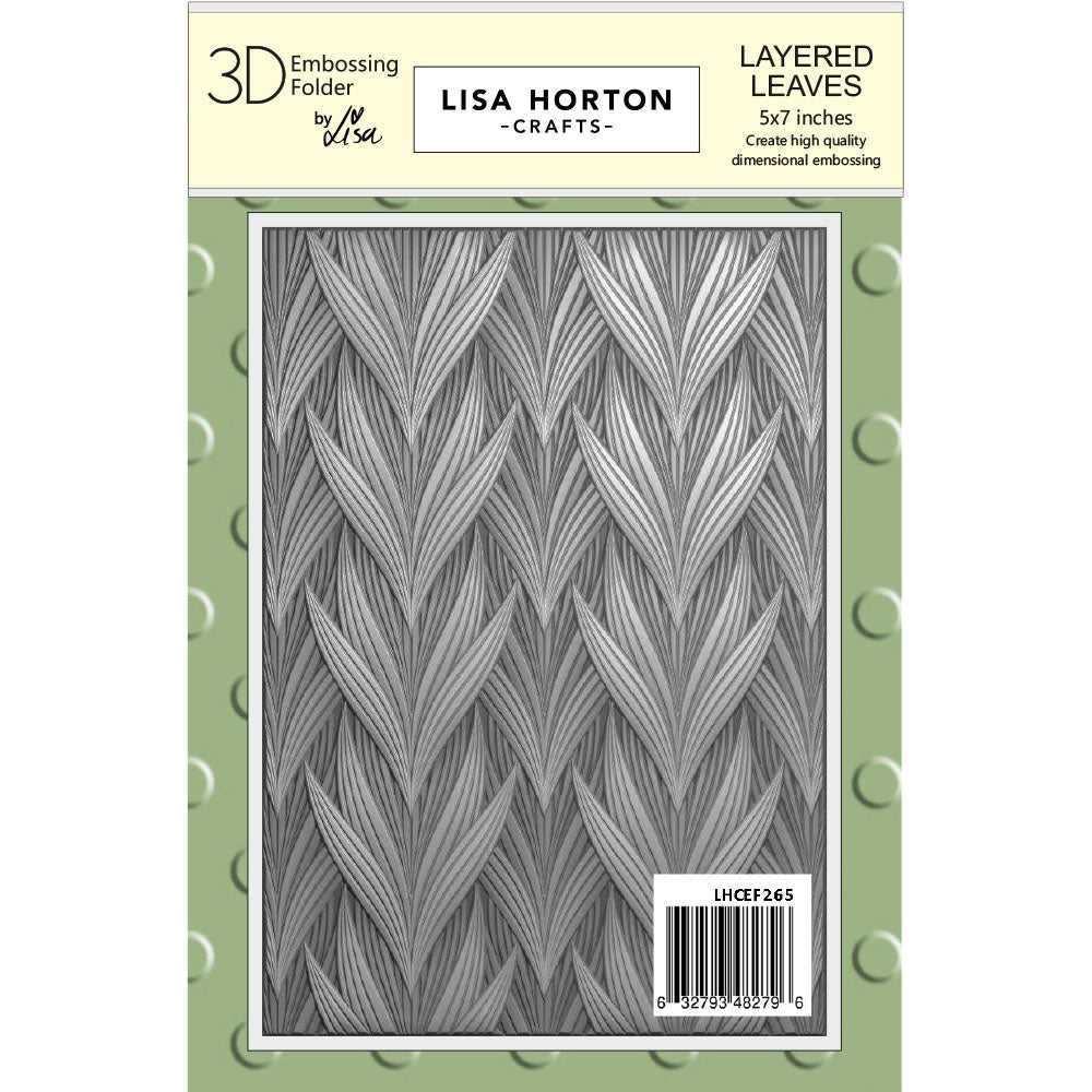 Lisa Horton Crafts 3D Embossing Folder 5"x7" Layered Leaves