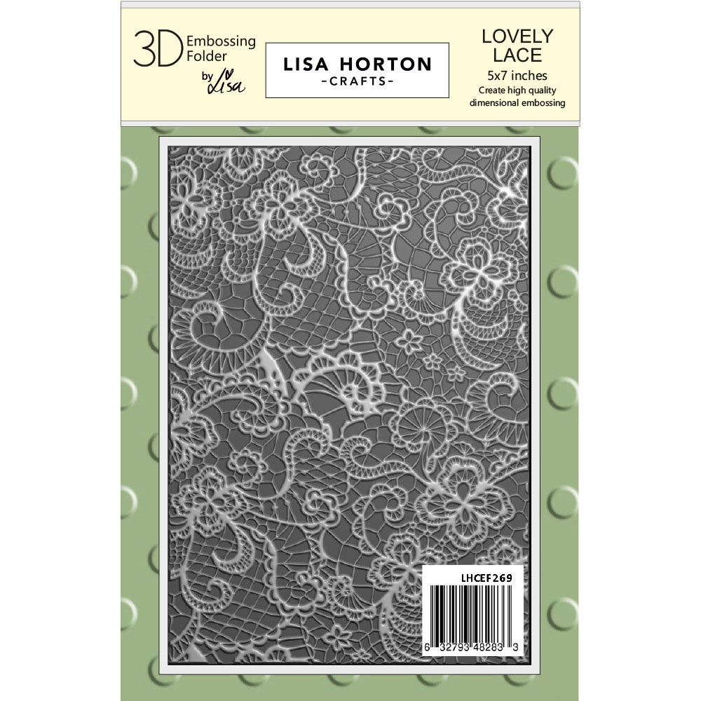 Lisa Horton Crafts 3D Embossing Folder 5"x7" Lovely Lace
