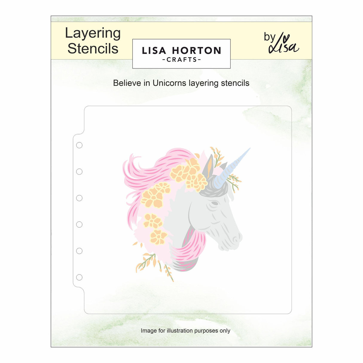 Lisa Horton Crafts 6"x6" Believe in Unicorns 3D Embossing Folder & Stencil Bundle