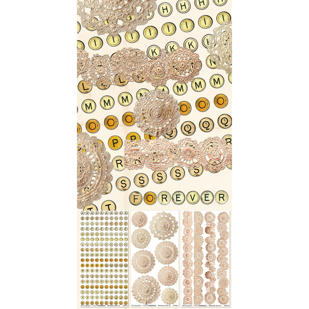 49 And Market Nostalgic Memories Essential Rub-On Transfer Set 6"X12"