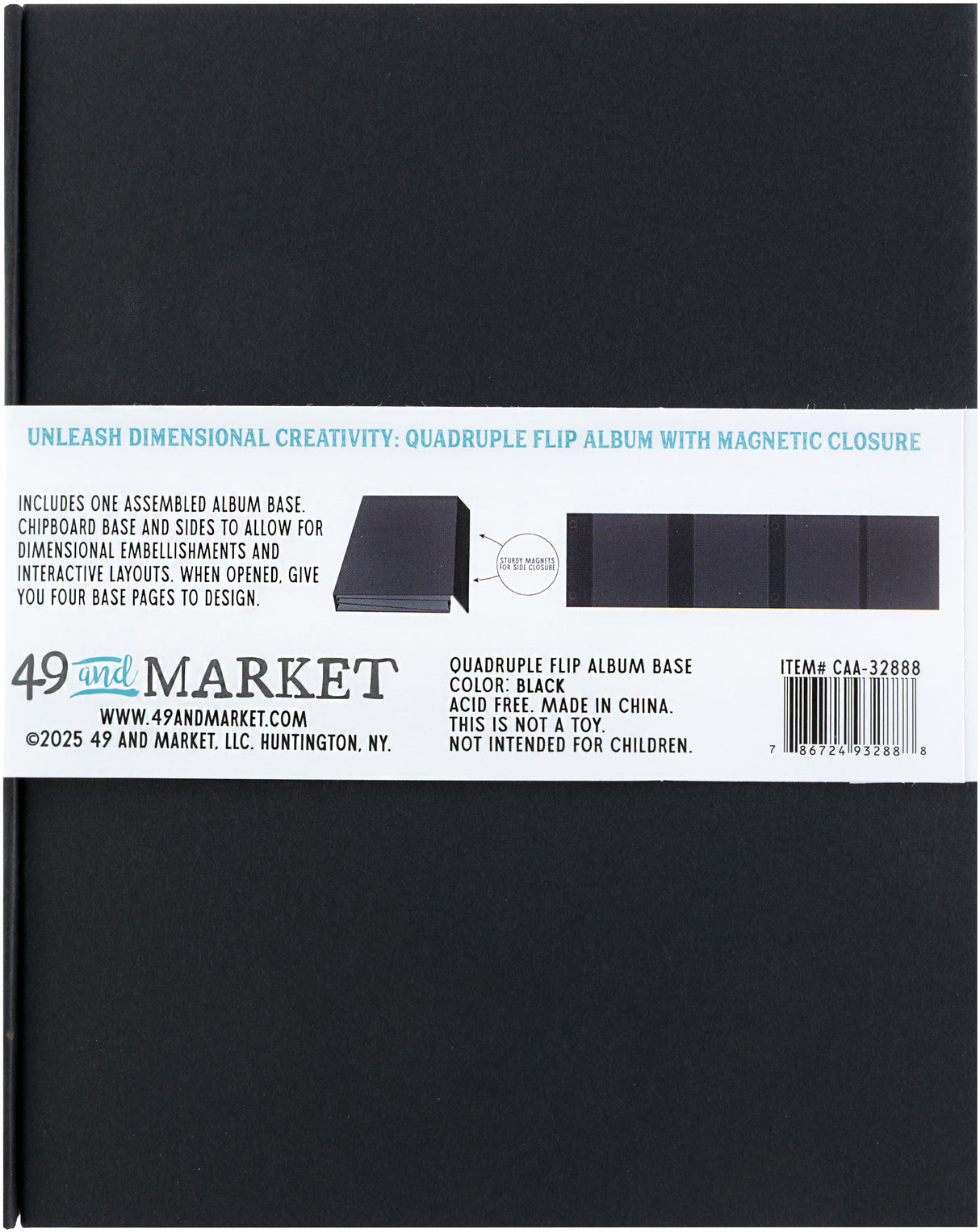 49 And Market Create-An-Album Quadruple Flip Album Base Black