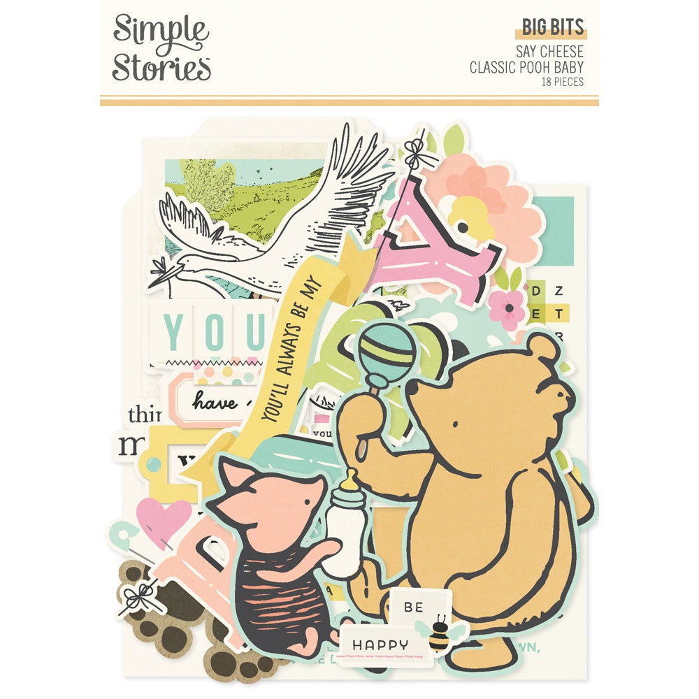 Simple Stories Big Bits & Pieces Die Cuts 18/Pkg Classic Pooh Baby