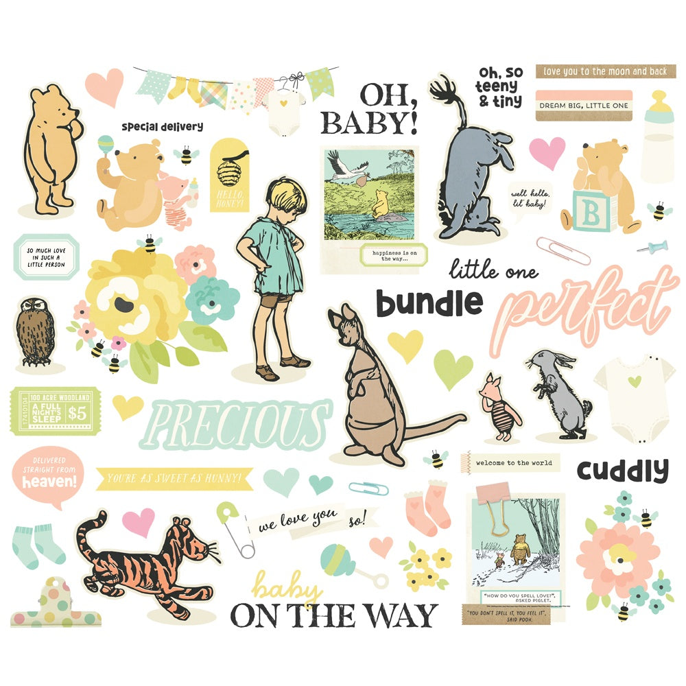 Simple Stories Bits & Pieces Die Cuts 56/Pkg Classic Pooh Baby