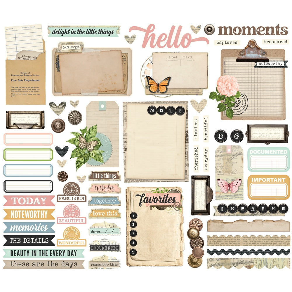 Simple Stories Journal Bits & Pieces Die Cuts 62/Pkg Simple Vintage Junk Drawer