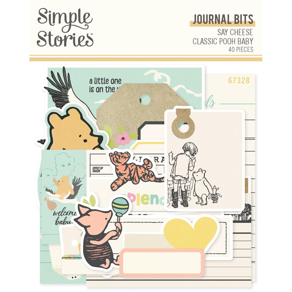 Simple Stories Journal Bits & Pieces Die Cuts 40/pkg Classic Pooh Baby