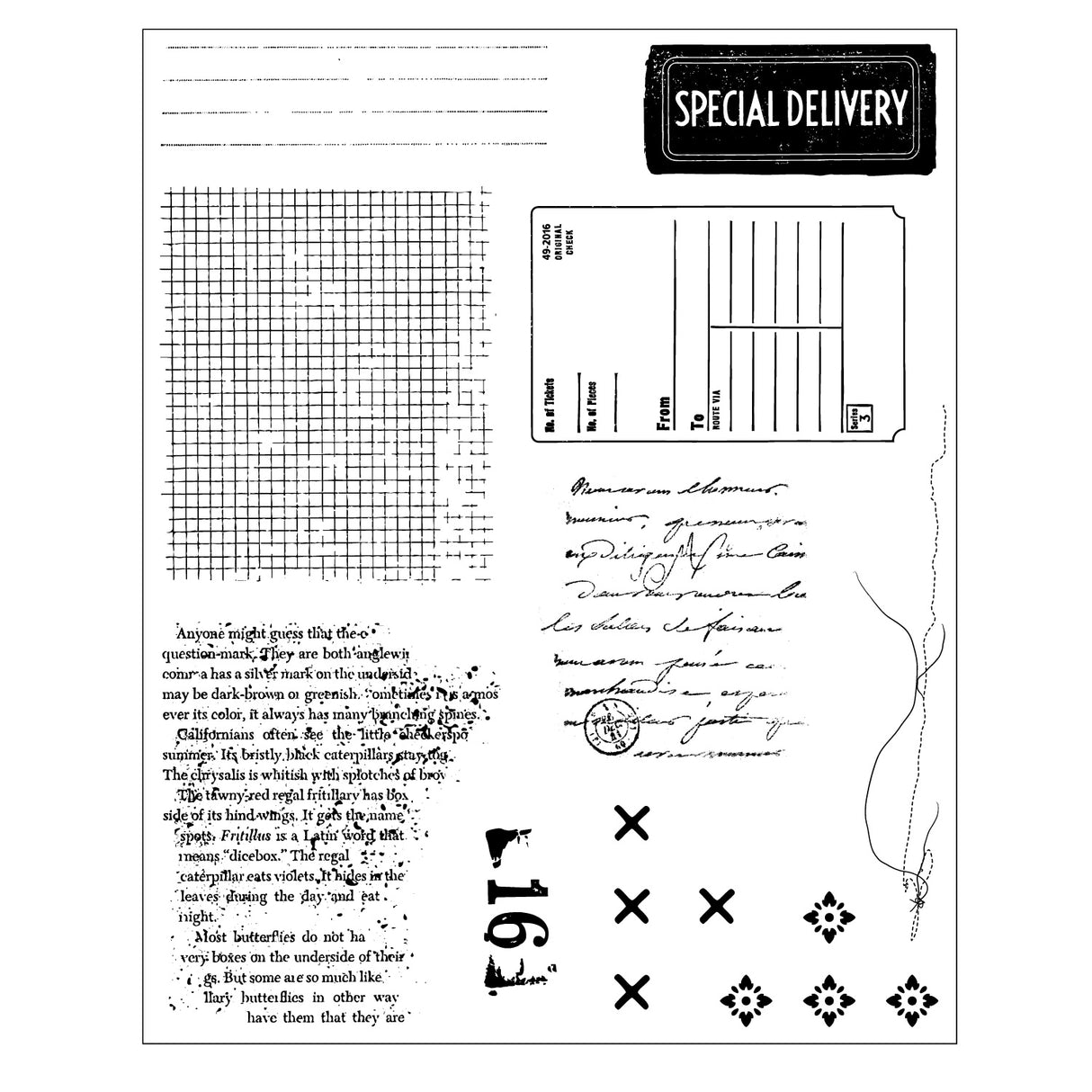 Sizzix Clear Stamp With Framlits Die By 49 & Market 10/Pk Creative Combos