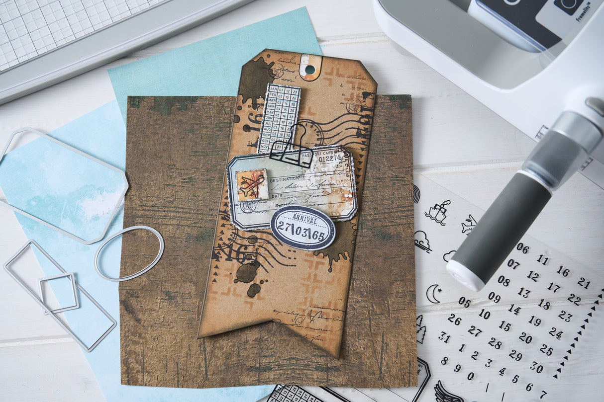 Sizzix Clear Stamp With Framlits Die By 49 & Market 10/Pk Creative Combos