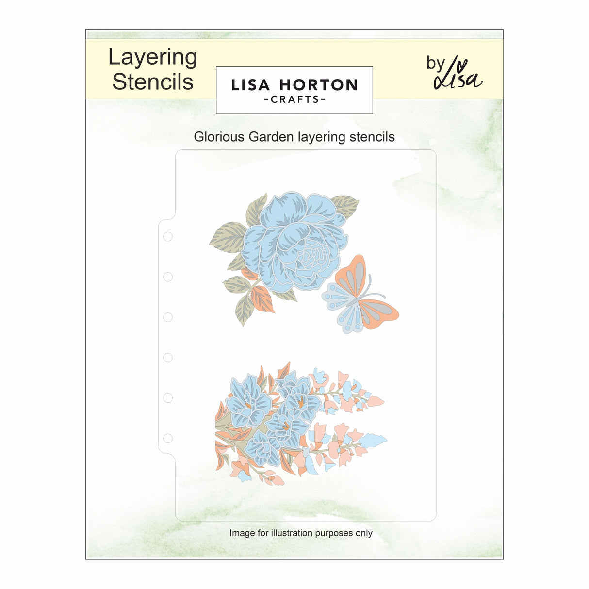 Lisa Horton Crafts Embossing Folder Stencil And Die 5"X7" Glorious Garden