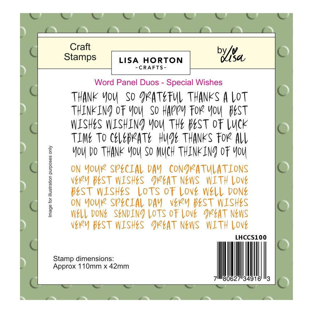 Lisa Horton Crafts Word Panel Duos Stamps Special Wishes