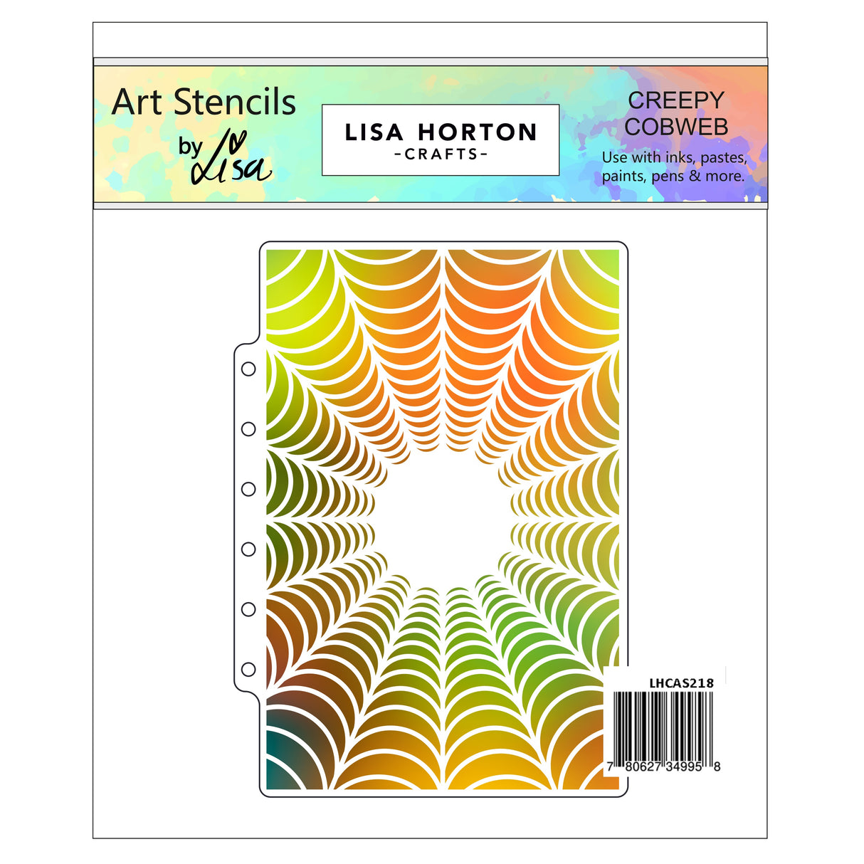 Lisa Horton Crafts A5 Layering Stencil Creepy Cobwebs