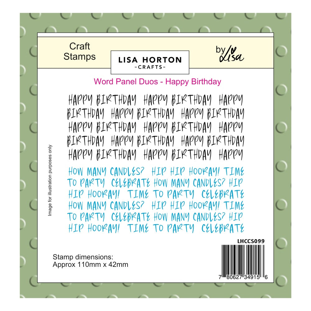 Lisa Horton Crafts Word Panel Duos Stamps Happy Birthday