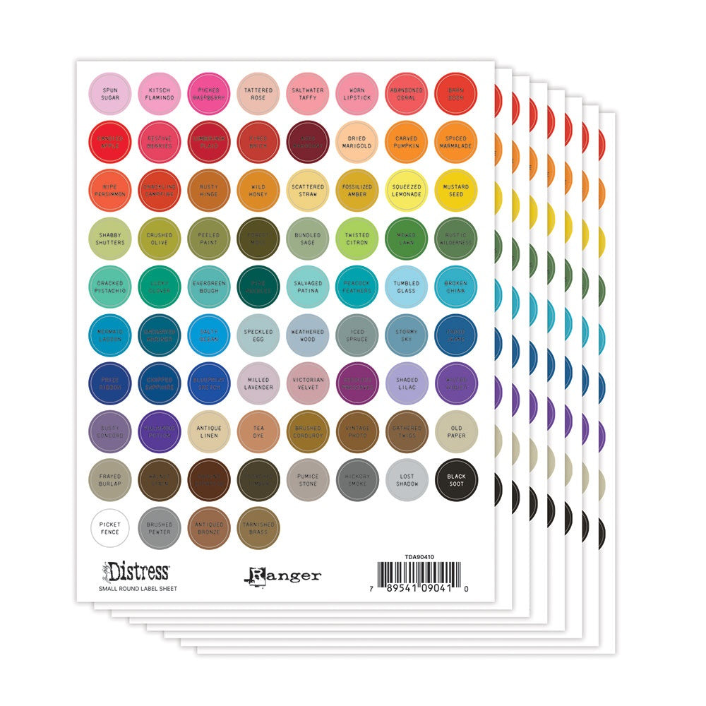 Tim Holtz Distress Small Round Label Sheets Black