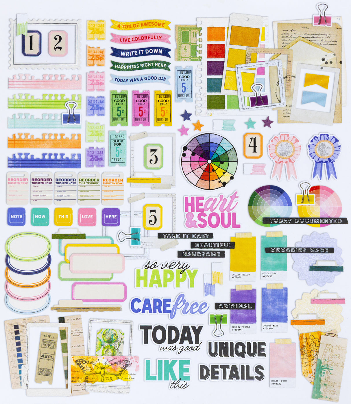49 And Market Die-Cuts Journaling Bits, Artful Moments