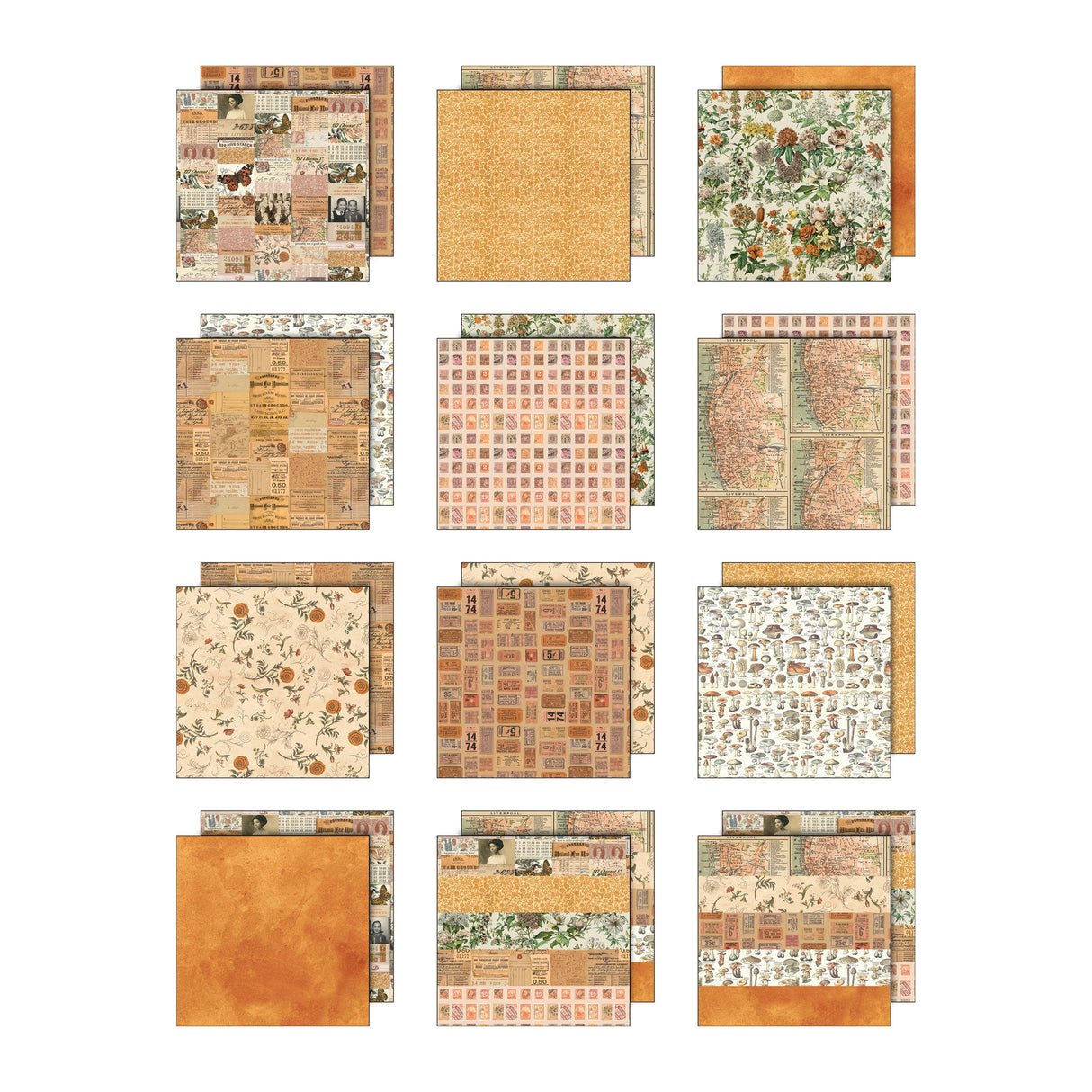 Tim Holtz - Advantus Idea-ology Double- Sided Cardstock 12"X12" 12/Pkg Palette Collection: Orange