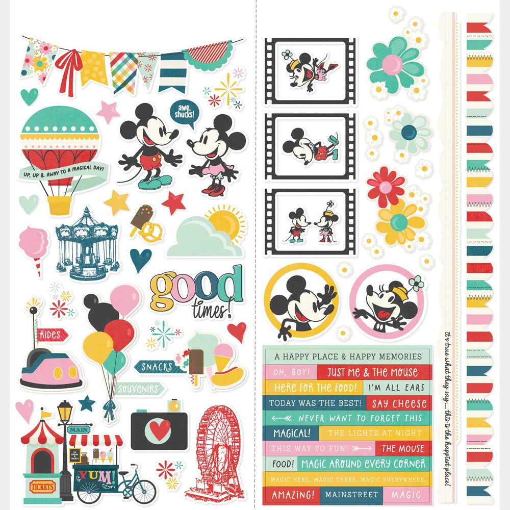 Simple Stories Say Cheese Happiest Place Cardstock Stickers Icons (26202)
