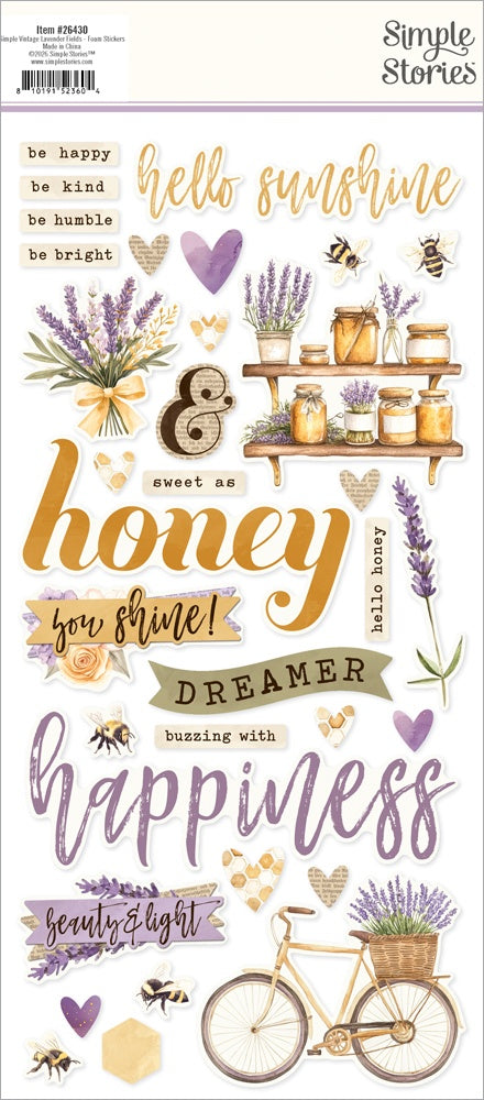 Simple Stories Simple Vintage Lavender Fields Foam Stickers (26430)
