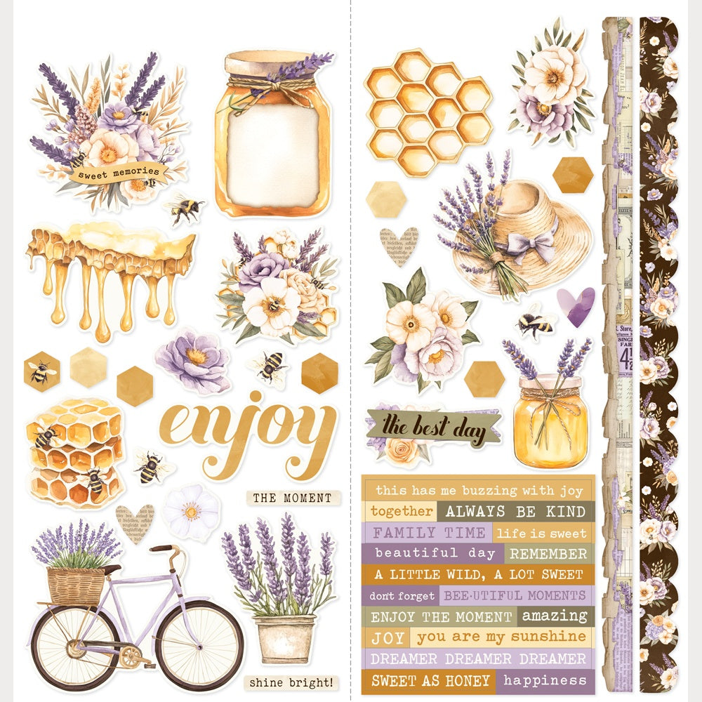 Simple Stories Simple Vintage Lavender Fields Cardstock Stickers Icons (26402)