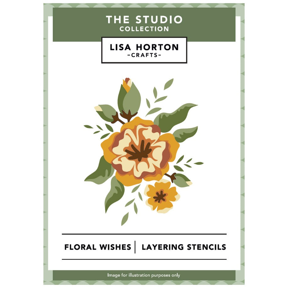 Lisa Horton Crafts Layering Stencil 5"x7" Floral Wishes