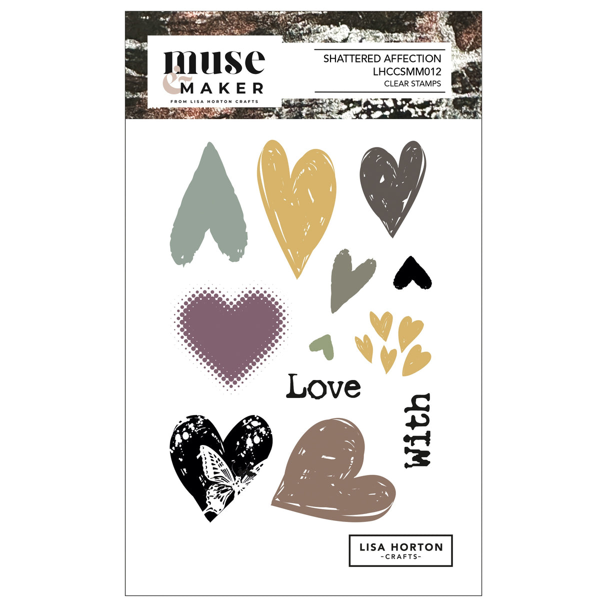 Lisa Horton Crafts Muse & Maker A6 Clear Stamp Set Shattered Affection