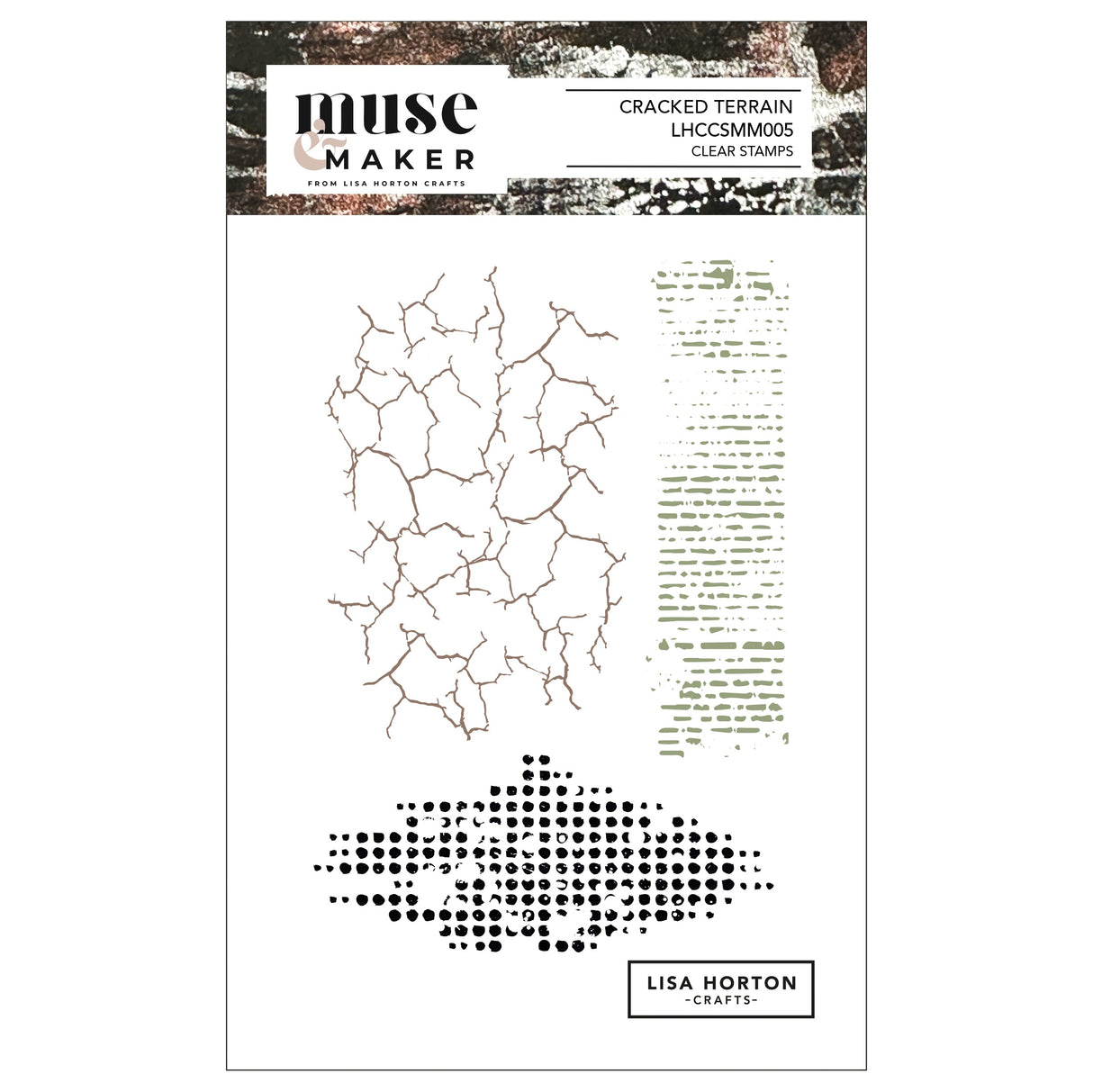 Lisa Horton Crafts Muse & Maker A6 Clear Stamp Set Cracked Terrain