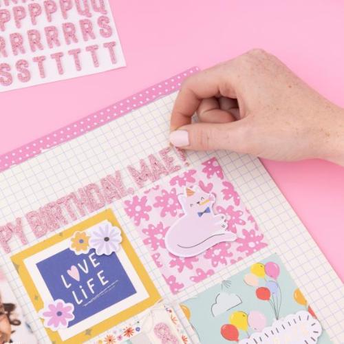 American Crafts Life of the Party Thickers Alpha Pink Glitter (241pcs) (34025847)