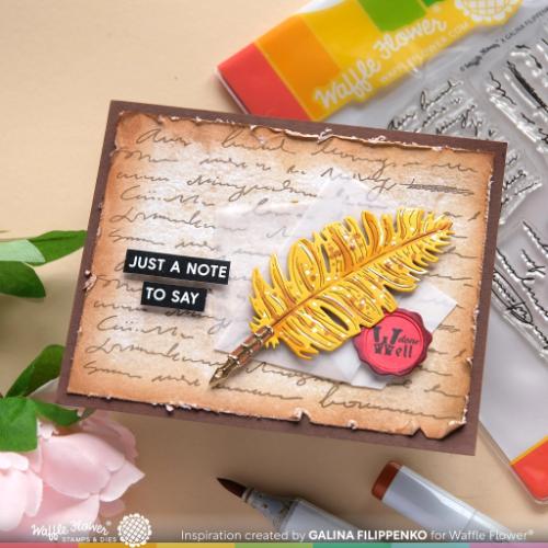Waffle Flower Craft Open Book Sentiments Stamp Set