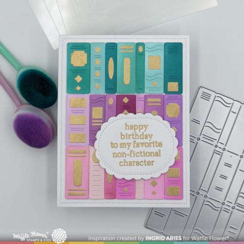 Waffle Flower Craft Bookshelf Panel Die