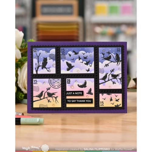 Waffle Flower Crafts Postage Collage A7 Blocks Die