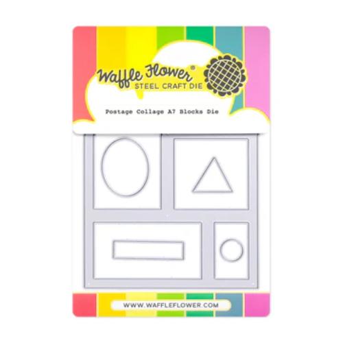 Waffle Flower Crafts Postage Collage A7 Blocks Die