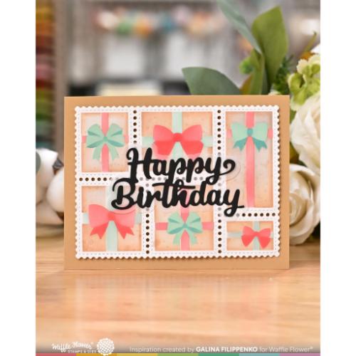 Waffle Flower Crafts Postage Collage Gifts Stencil