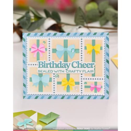 Waffle Flower Crafts Postage Collage Gifts Stencil